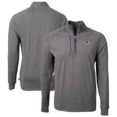 Las Vegas Raiders Cutter & Buck Big & Tall Adapt Eco Raglan Quarter-Zip Jacket Heather Black