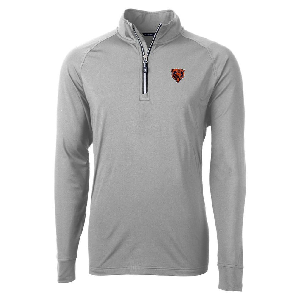 Chicago Bears Cutter & Buck Big & Tall Adapt Eco DryTec Raglan Quarter-Zip Jacket Gray