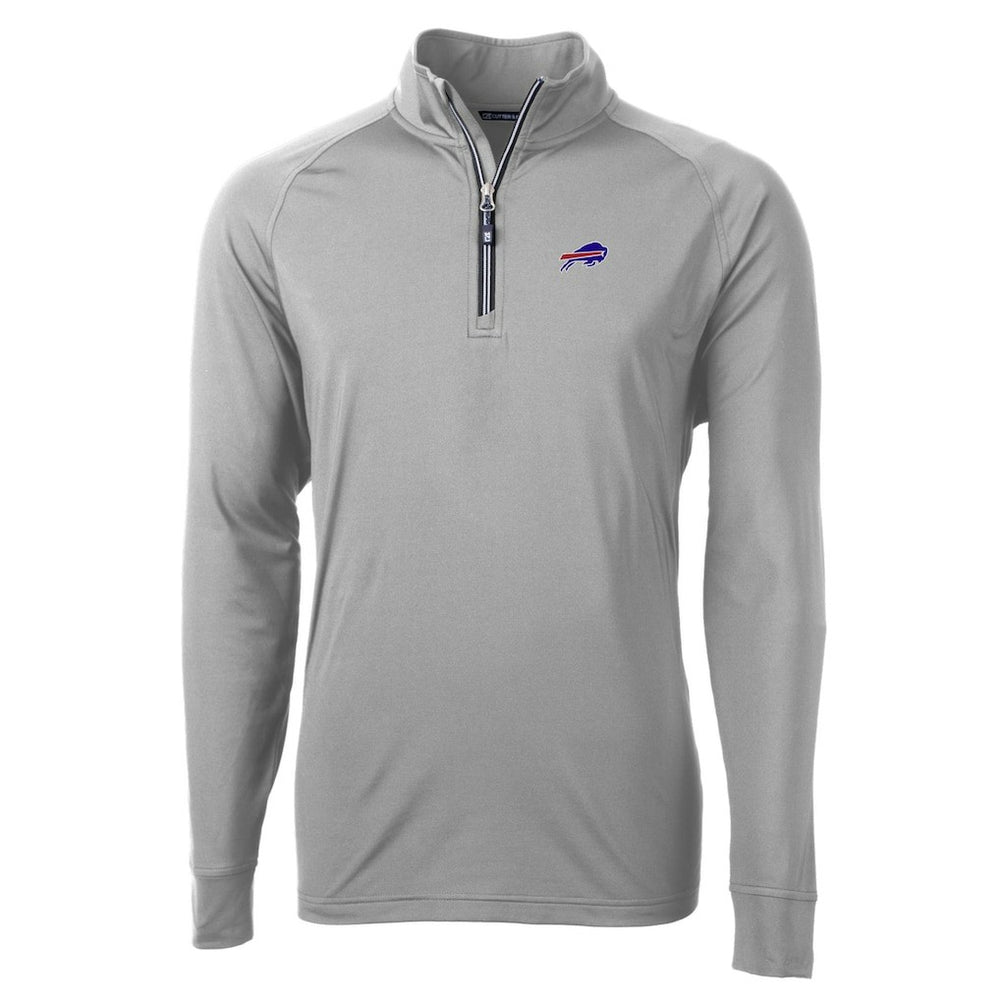 Buffalo Bills Cutter & Buck Big & Tall Adapt Eco DryTec Raglan Quarter-Zip Jacket Gray
