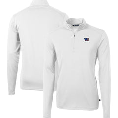 Washington Commanders Cutter & Buck Big & Tall Americana Virtue Eco Pique Quarter-Zip Jacket White