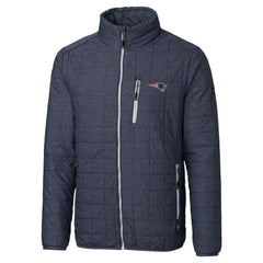 New England Patriots Cutter & Buck Big & Tall Rainier PrimaLoft Eco Insulated Full-Zip Hoodie Puffer Jacket Navy