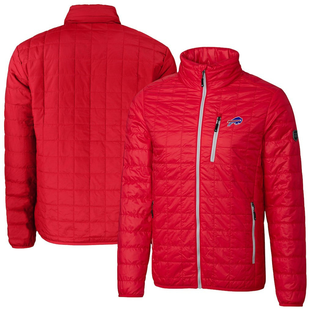 Buffalo Bills Cutter & Buck Big & Tall Rainier PrimaLoft Eco Insulated Full-Zip Hoodie Puffer Jacket Red