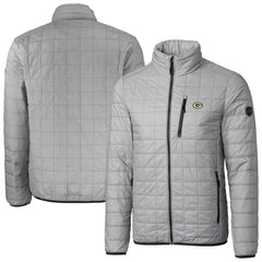 Green Bay Packers Cutter & Buck Big & Tall Rainier PrimaLoft Eco Insulated Full-Zip Hoodie Puffer Jacket Gray