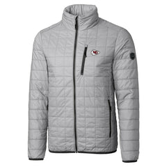 Kansas City Chiefs Cutter & Buck Big & Tall Rainier PrimaLoft Eco Insulated Full-Zip Hoodie Puffer Jacket Gray