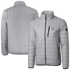 Indianapolis Colts Cutter & Buck Big & Tall Rainier PrimaLoft Eco Insulated Full-Zip Hoodie Puffer Jacket Gray