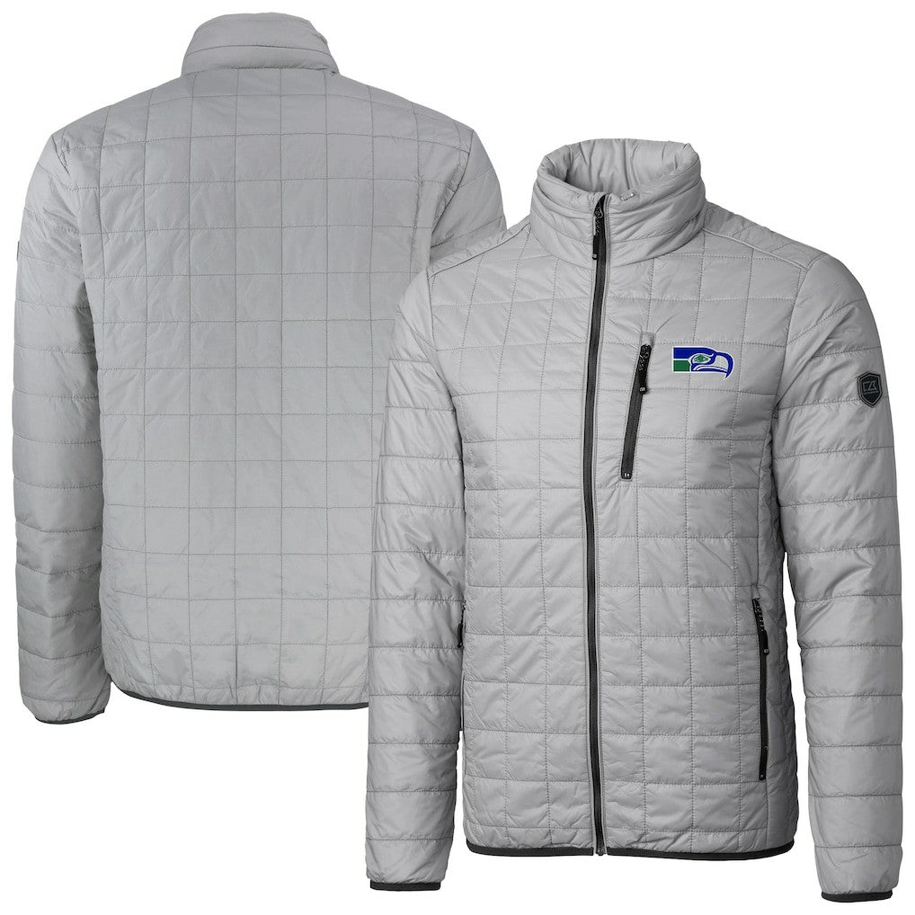 Seattle Seahawks Cutter & Buck Big & Tall Rainier PrimaLoft Eco Insulated Full-Zip Puffer Jacket Gray