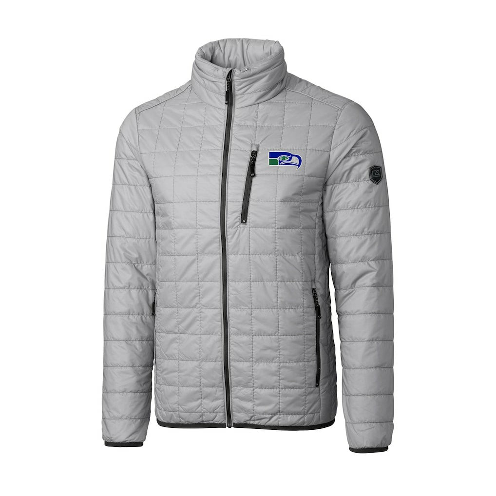 Seattle Seahawks Cutter & Buck Big & Tall Rainier PrimaLoft Eco Insulated Full-Zip Puffer Jacket Gray