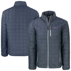 Buffalo Bills Cutter & Buck Big & Tall Rainier PrimaLoft Eco Insulated Full-Zip Hoodie Puffer Jacket Charcoal