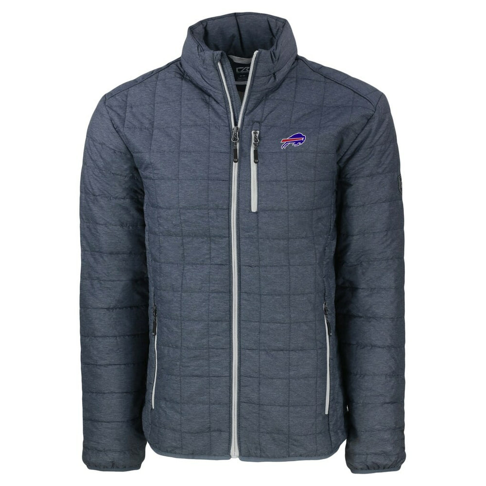 Buffalo Bills Cutter & Buck Big & Tall Rainier PrimaLoft Eco Insulated Full-Zip Hoodie Puffer Jacket Charcoal