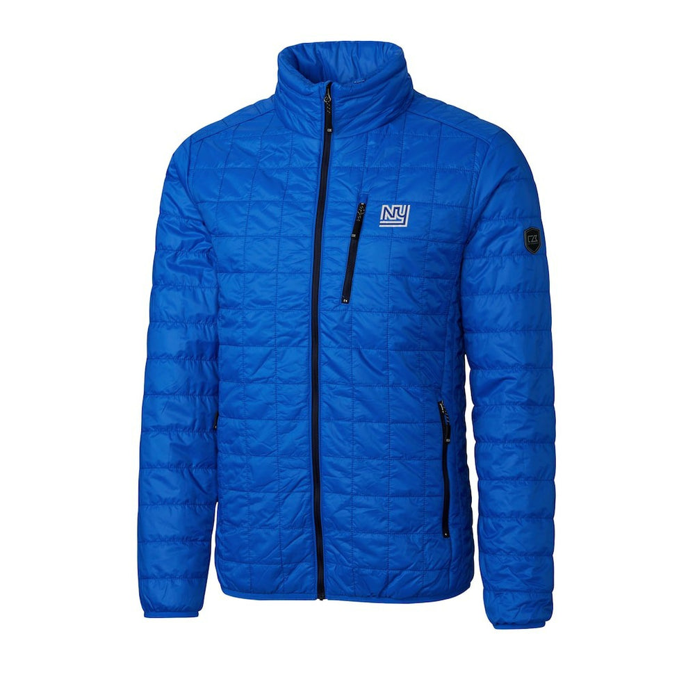 New York Giants Cutter & Buck Big & Tall Rainier PrimaLoft Eco Insulated Full-Zip Puffer Jacket Royal