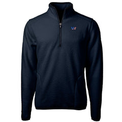 Washington Commanders Cutter & Buck Big & Tall Cascade Eco Fleece Quarter-Zip Jacket Navy
