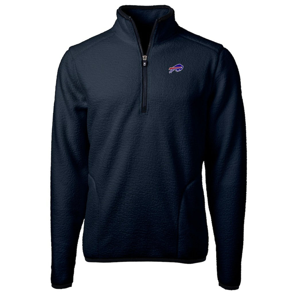 Buffalo Bills Cutter & Buck Big & Tall Cascade Eco Fleece Quarter-Zip Jacket Navy