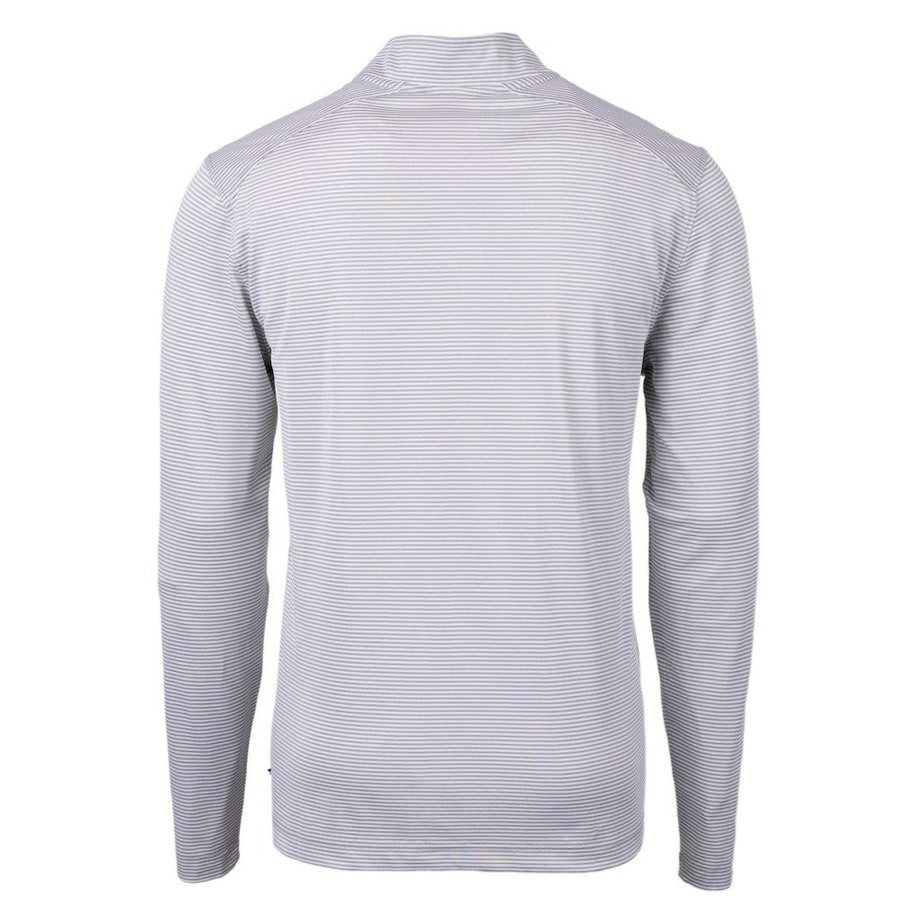 Cincinnati Bengals Cutter & Buck Big & Tall Virtue Eco Pique Micro Stripe Tri-Blend Quarter-Zip Jacket Gray