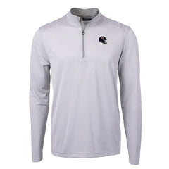 Chicago Bears Cutter & Buck Big & Tall Virtue Eco Pique Micro Stripe Tri-Blend Quarter-Zip Jacket Gray