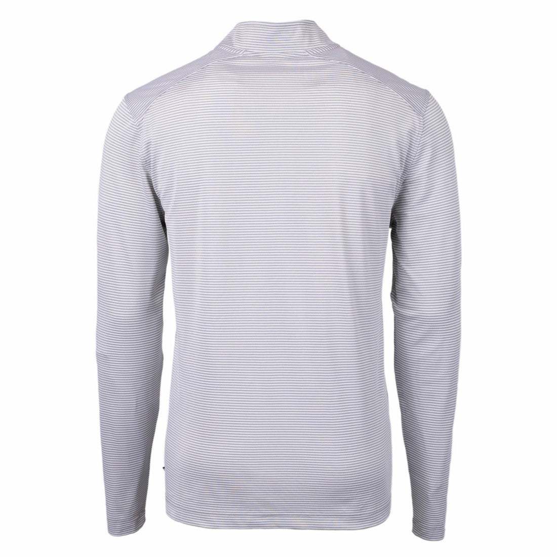 Denver Broncos Cutter & Buck Big & Tall Virtue Eco Pique Micro Stripe Tri-Blend Quarter-Zip Jacket Gray
