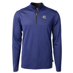 Indianapolis Colts Cutter & Buck Big & Tall Virtue Eco Pique Micro Stripe Tri-Blend Quarter-Zip Jacket Royal
