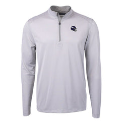 Minnesota Vikings Cutter & Buck Big & Tall Virtue Eco Pique Micro Stripe Tri-Blend Quarter-Zip Jacket Gray