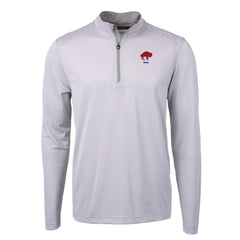 Buffalo Bills Cutter & Buck Big & Tall Virtue Eco Pique Micro Stripe Tri-Blend Quarter-Zip Jacket Gray