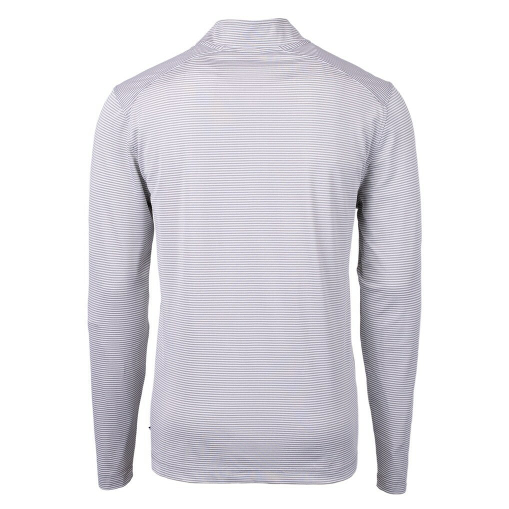 Buffalo Bills Cutter & Buck Big & Tall Virtue Eco Pique Micro Stripe Tri-Blend Quarter-Zip Jacket Gray