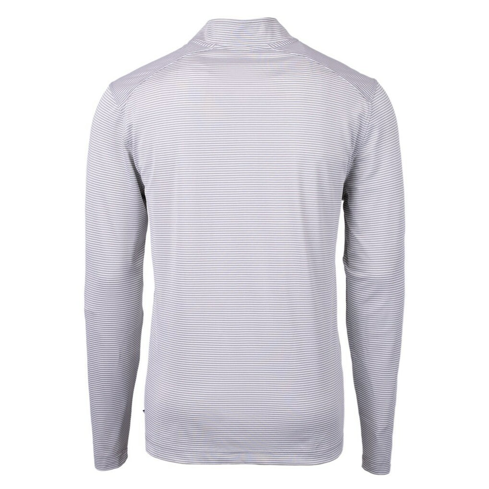 Buffalo Bills Cutter & Buck Big & Tall Virtue Eco Pique Micro Stripe Tri-Blend Quarter-Zip Jacket Gray