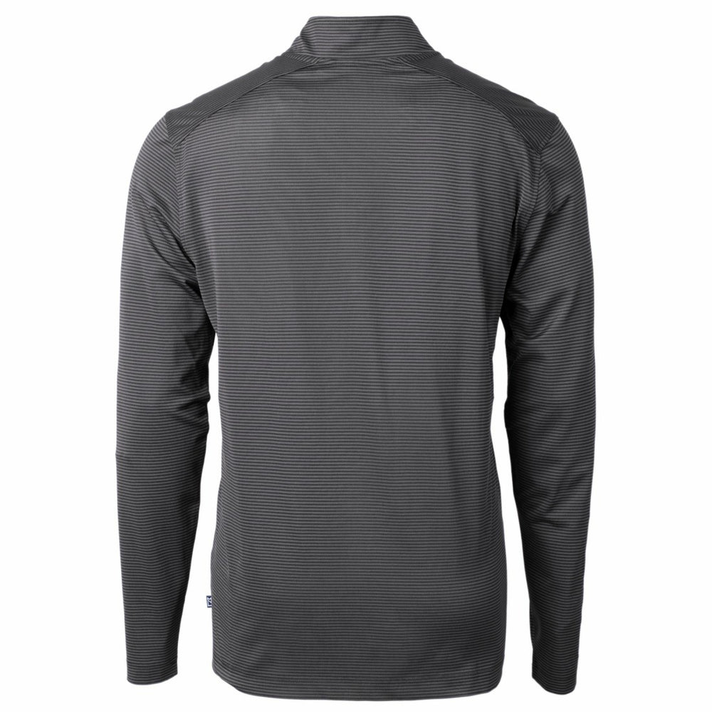 Tampa Bay Buccaneers Cutter & Buck Big & Tall Virtue Eco Pique Micro Stripe Tri-Blend Quarter-Zip Jacket Black