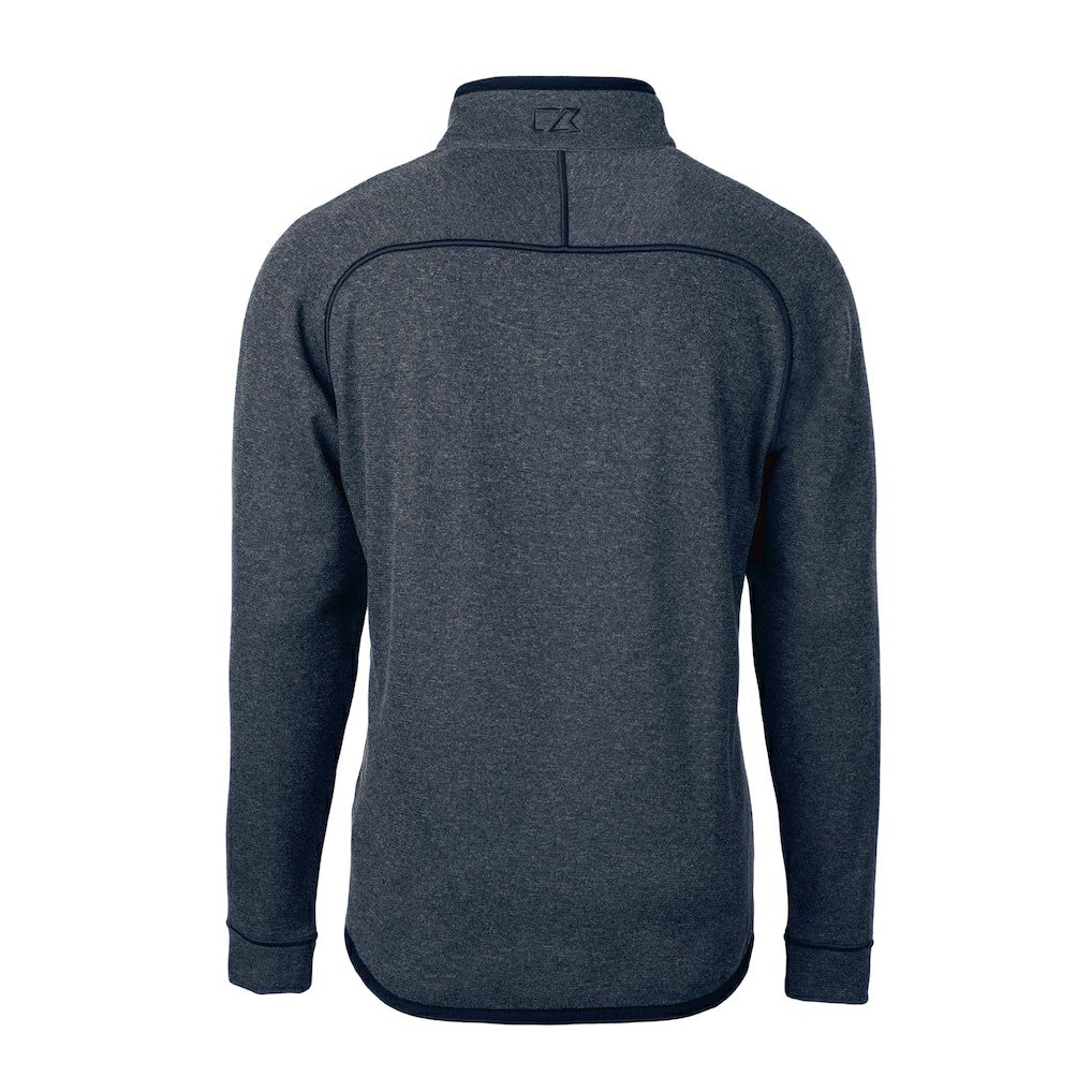 Buffalo Bills Cutter & Buck Big & Tall Mainsail Sweater-Knit Half-Zip Jacket Heather Navy