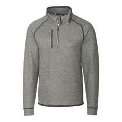 Los Angeles Chargers Cutter & Buck Big & Tall Mainsail Sweater-Knit Raglan Half-Zip Jacket Heather Gray