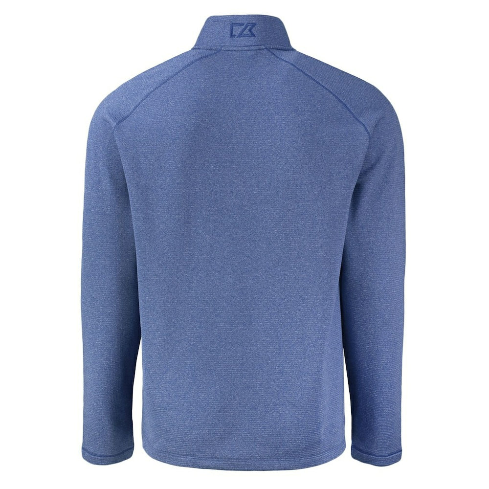 Buffalo Bills Cutter & Buck Peshastin Eco Fleece Tri-Blend Raglan Recycled Quarter-Zip Jacket Heather Royal