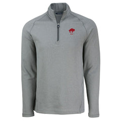 Buffalo Bills Cutter & Buck Peshastin Eco Fleece Tri-Blend Raglan Recycled Quarter-Zip Jacket Heather Gray