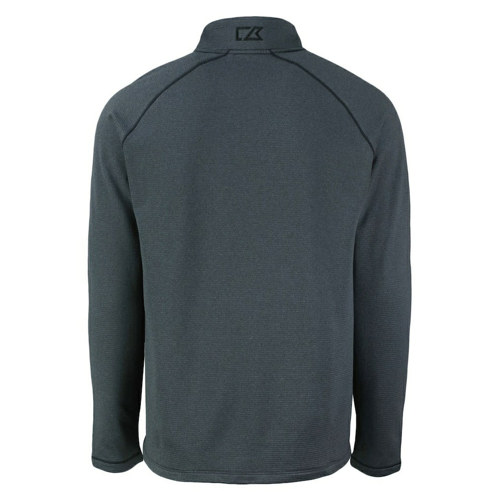Buffalo Bills Cutter & Buck Peshastin Eco Fleece Tri-Blend Raglan Recycled Quarter-Zip Jacket Heather Black