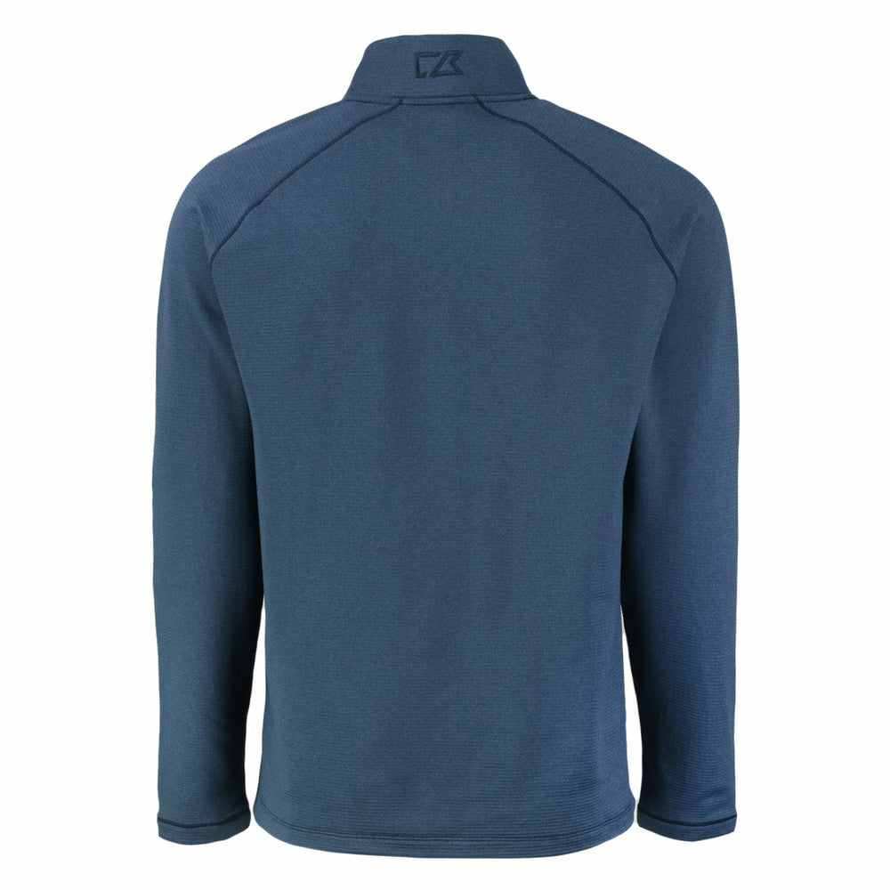 Detroit Lions Cutter & Buck Peshastin Eco Fleece Tri-Blend Raglan Recycled Quarter-Zip Jacket Heather Navy