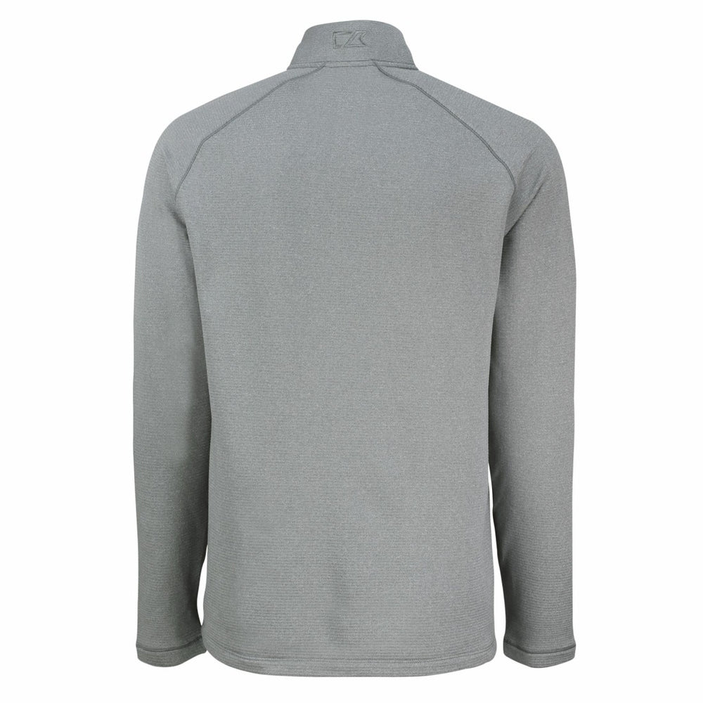 Detroit Lions Cutter & Buck Peshastin Eco Fleece Tri-Blend Raglan Recycled Quarter-Zip Jacket Heather Gray