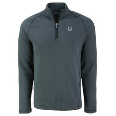 Indianapolis Colts Cutter & Buck Peshastin Eco Fleece Tri-Blend Raglan Recycled Quarter-Zip Jacket Heather Black