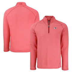 Kansas City Chiefs Cutter & Buck Peshastin Eco Fleece Tri-Blend Raglan Recycled Quarter-Zip Jacket Heather Red