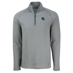 Philadelphia Eagles Cutter & Buck Peshastin Eco Fleece Tri-Blend Raglan Recycled Quarter-Zip Jacket Heather Gray