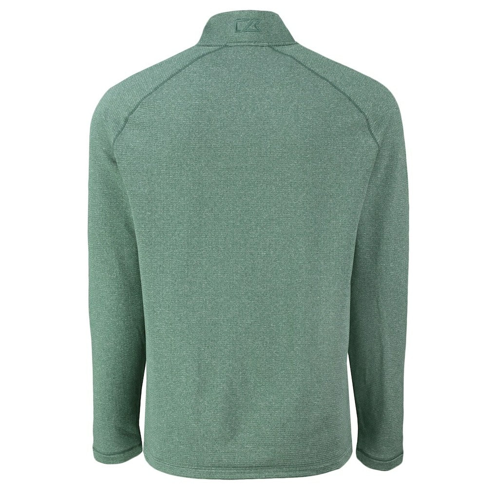Philadelphia Eagles Cutter & Buck Peshastin Eco Fleece Tri-Blend Raglan Recycled Quarter-Zip Jacket Heather Kelly Green