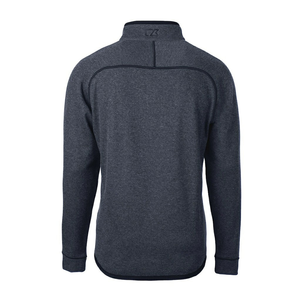 New York Giants Cutter & Buck Big & Tall Mainsail Sweater-Knit Raglan Half-Zip Jacket Heather Navy