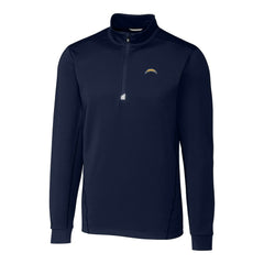 Los Angeles Chargers Cutter & Buck Big & Tall Traverse Stretch Quarter-Zip Top Navy