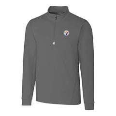 Pittsburgh Steelers Cutter & Buck Big & Tall Traverse Stretch Quarter-Zip Top Gray
