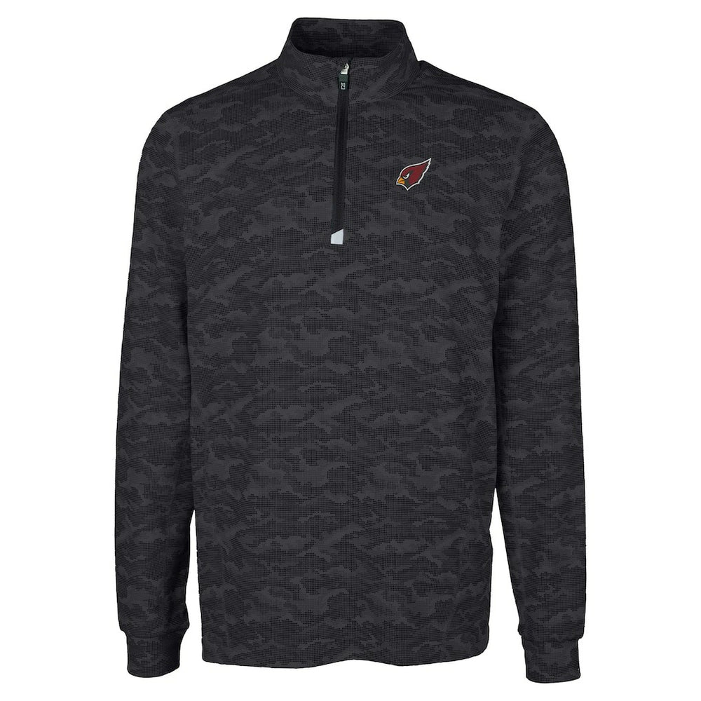 Arizona Cardinals Cutter & Buck Big & Tall Traverse Eco Camo Tri-Blend DryTec Quarter-Zip Jacket Black