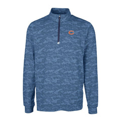 Chicago Bears Cutter & Buck Big & Tall Traverse Eco Camo Tri-Blend DryTec Quarter-Zip Jacket Navy