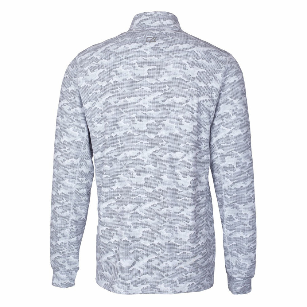 Detroit Lions Cutter & Buck Big & Tall Traverse Eco Camo Tri-Blend DryTec Quarter-Zip Jacket Charcoal