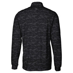 Detroit Lions Cutter & Buck Big & Tall Traverse Eco Camo Tri-Blend DryTec Quarter-Zip Jacket Black