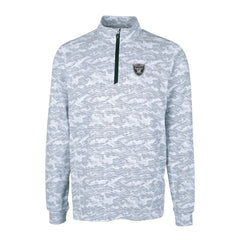 Las Vegas Raiders Cutter & Buck Big & Tall Traverse Eco Camo Tri-Blend DryTec Quarter-Zip Jacket Charcoal