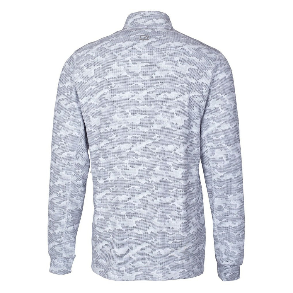 Las Vegas Raiders Cutter & Buck Big & Tall Traverse Eco Camo Tri-Blend DryTec Quarter-Zip Jacket Charcoal