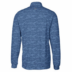 Los Angeles Chargers Cutter & Buck Big & Tall Traverse Eco Camo Tri-Blend DryTec Quarter-Zip Jacket Navy