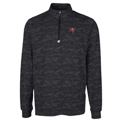 Tampa Bay Buccaneers Cutter & Buck Big & Tall Traverse Eco Camo Tri-Blend DryTec Quarter-Zip Jacket Black