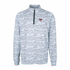 Tampa Bay Buccaneers Cutter & Buck Big & Tall Traverse Eco Camo Tri-Blend DryTec Quarter-Zip Jacket Charcoal