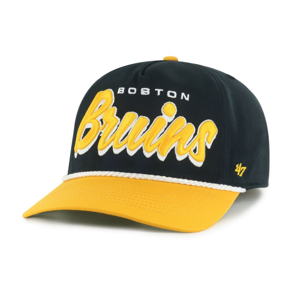 Boston Bruins '47 Dropshadow Rope Hitch Adjustable Hat - Black/Gold - NHL 202096284