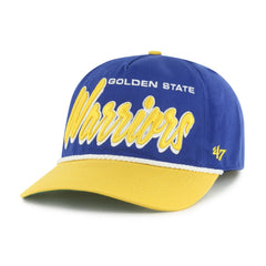 Golden State Warriors '47 Dropshadow Rope Hitch Adjustable Hat for sale Royal/Gold | 47 brand Lifestyle